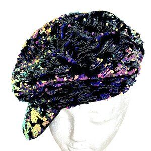 Newsboy Retro Y2K Cap 90’s Style Sparkle Glittery Disco Base Ball Hat by Justice